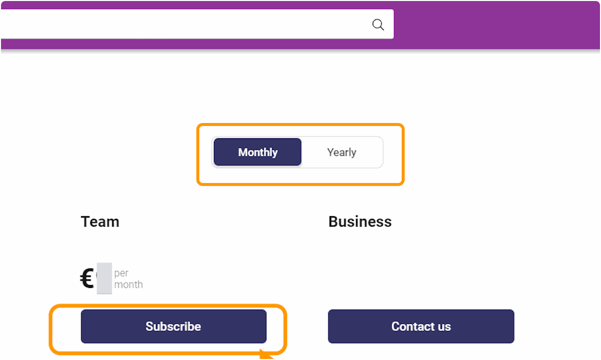 Click on Billing intervals