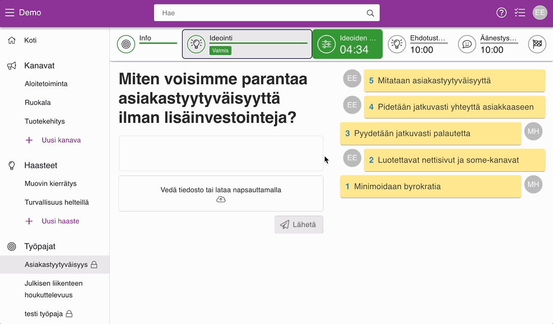 Ideoiden valinta